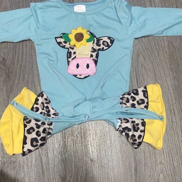 Cow Ruffle Romper - Picture 2 of 6